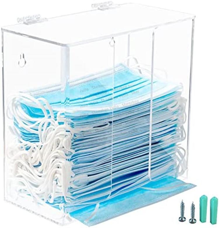 Clear Acrylic Face Mask Dispenser Box 8 x 4.13 x 7.87inches Hygiene Station Box with Lid for Laboratory Clinics Hospital